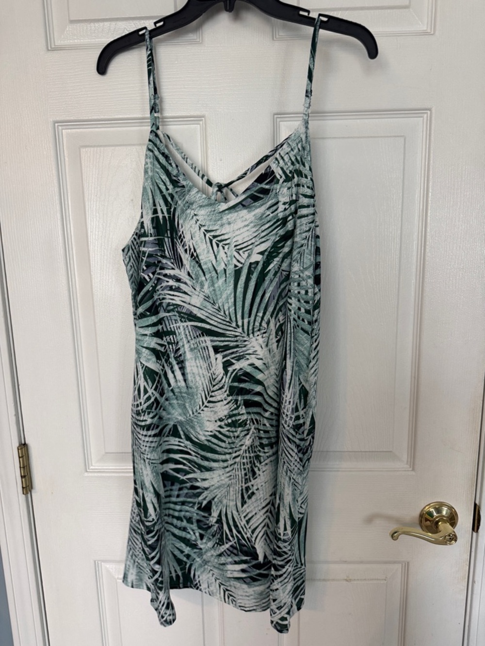 Daisy Lane Green Palm-Print Mini Dress